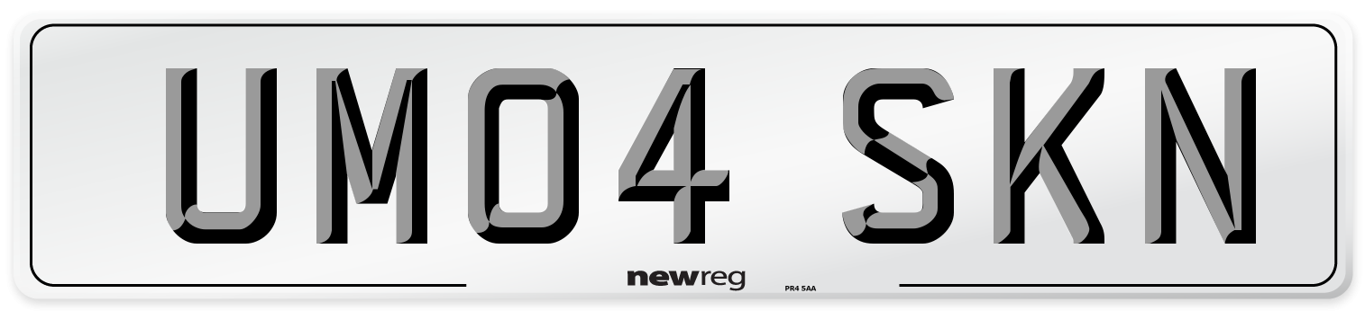 UM04 SKN Number Plate from New Reg